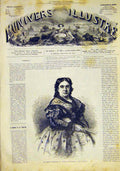 Original Old Antique Print Portrait Queen Isabelle French 1868 19th
