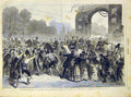 Original Old Antique Print Spain Prim Spanish Madrid Prado French 1868 Victorian