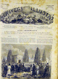 Original Old Antique Print Funeral Rothschild Cemetery Isidor Pere-Lachaise 1868