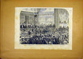 Original Old Antique Print Elections Parliament London Guildhall Hustings 1868