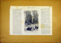 Original Old Antique Print Autumn Artist Forest Sketch French 1868 Victorian