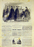 Original Old Antique Print Fashion Ladies Season Paris Ville Saint-Denis 1868