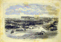 Original Old Antique Print Royal Palace Madrid Spain Building French 1868 19th