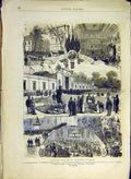 Original Old Antique Print Industrial Exhibition Melun French 1880 Victorian