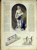 Original Old Antique Print Statue Moise Sauve Des Eaux Turin Exhibition 1880