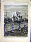 Old Antique Print Funeral Empress Russia Petersburg Troitzki Bridge 1880 19th