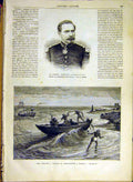 Original Old Antique Print Clinchant Governor Paris Indian Madras Boat 1880 19th