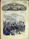 Original Old Antique Print Pleasure Train Station Railway Fete Paris France 1880