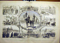 Original Old Antique Print French Flag History Paris Orleans Fontenoy 1880 19th