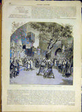 Original Old Antique Print French Theatre Garin Drama Scene Delair 1880 19th
