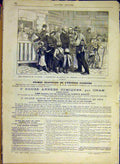 Original Old Antique Print Poor Donations Fete National Fete Mayor 1880 19th