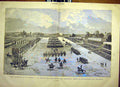 Original Old Antique Print National Fete Defile Regiments Flag French 1880 19th