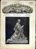 Original Old Antique Print Statue Landriot Marble Thomas Rochelle Cathedral 1880