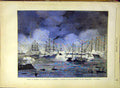 Original Old Antique Print President Cherbourg Torpedoes Battle French 1880 19th