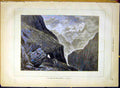Original Old Antique Print Saint-Gothard Mountain Pass View French 1880 19th