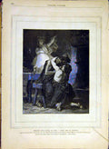 Original Old Antique Print School Rome Ulysse Doucet Fine Art French 1880 19th
