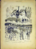 Original Old Antique Print Reservists Papillon Army Military Siers 1880 19th