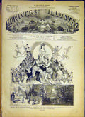 Original Old Antique Print Theatre Porte-Saint-Martin Christmas Leterrier 1880