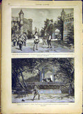 Original Old Antique Print Theatre Leterrier Vanloo Diana D'Ennery Bresil Scenes
