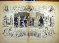 Original Old Antique Print Theatre French Comedy Anniversary Sketches 1880 19th