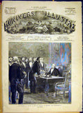 Original Old Antique Print Crisis Cabinet Elysee Ministry French 1880 Victorian