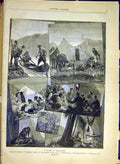 Original Old Antique Print Montenegro Travels Moracha People French 1880 19th