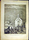 Original Old Antique Print Cattaro Church Scouts French 1880 19th