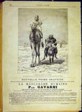 Original Old Antique Print Egypt Desert Camel Donkey Rider French 1880 Victorian