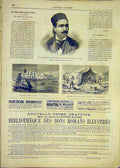 Original Old Antique Print Mustapha-Ben-Ismail Tunis Goulette Ambulance 1881