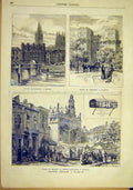 Original Old Antique Print Spain Santa-Maria Serranos Valencia Saint-Jean 1881