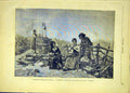 Original Old Antique Print Exhibition Milan Induno First Romance Well 1881 19th