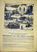 Original Old Antique Print United States America Wisconsin Diable Lake 1881 19th