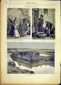 Original Old Antique Print Cairo Egypt Nile Phile Thebes Luxor Denderah 1881