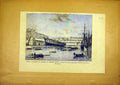 Original Old Antique Print Brest Ship Iphigenie Boats Naval French 1881 19th
