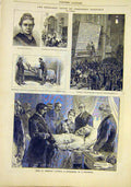 Original Old Antique Print President Garfield Longbranch United States 1881 19th