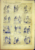 Original Old Antique Print Comic Sketches Review Draner Election French 1881