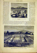 Original Old Antique Print Runis Roman Isle Wight Archeology French 1881 19th