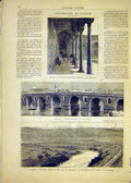 Original Old Antique Print Expedition Tunisia Logerot Manouba Railway 1881 19th