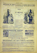 Original Old Antique Print Ladies Fashion Exhibition Advert French 1881 19th