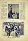 Original Old Antique Print Rebecca Fountain Pertraque Florence French 1881 19th