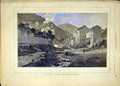 Original Old Antique Print Lodeve Baudouin Buildings Landscape French 1881 19th