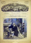 Original Old Antique Print Saint Sylvester Unwell Sick Fine Art French 1881 19th