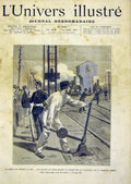 Original Old Antique Print War Siers Faisant Railway Train French 1891 Victorian