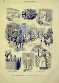 Original Old Antique Print Chemins De Fer Sketches Troops French 1891 Victorian
