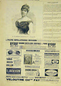 Original Old Antique Print Portrait Bonnemain Lady Benque French 1891 Advert