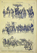 Original Old Antique Print Fete Berne Switzerland Village Procession 1891 19th