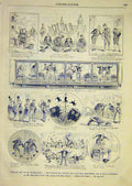 Original Old Antique Print Sketches Switzerland Swiss Train Draner French 1891