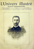 Original Old Antique Print Portrait Contre-Amiral Gervais French 1891 Victorian