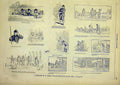 Original Old Antique Print Hunt Sketches Pig Dog French 1891 19th