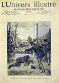 Original Old Antique Print Brusells General Boulanger Suicide French 1891 19th